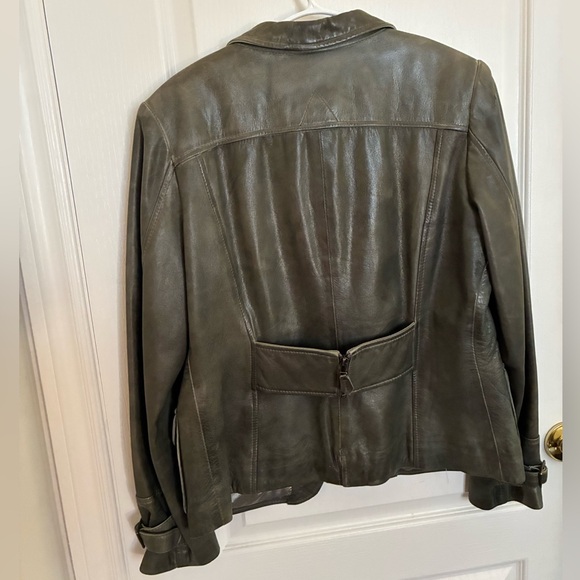 Danier Olive Leather Jacket - Picture 2 of 6